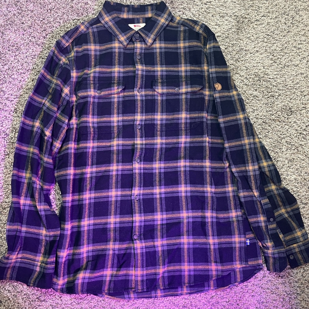 Fjallraven Men's Plaid Shirt - Blue and Yellow